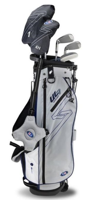 U.S. Kids Golf UL7-60 (152cm) W10 5-Club junior golfset + stand bag, silver/navy/vit