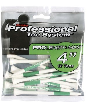 Pride Professional Tee System Prolength Max gröna träpinnar 101mm (4"), 12-pack