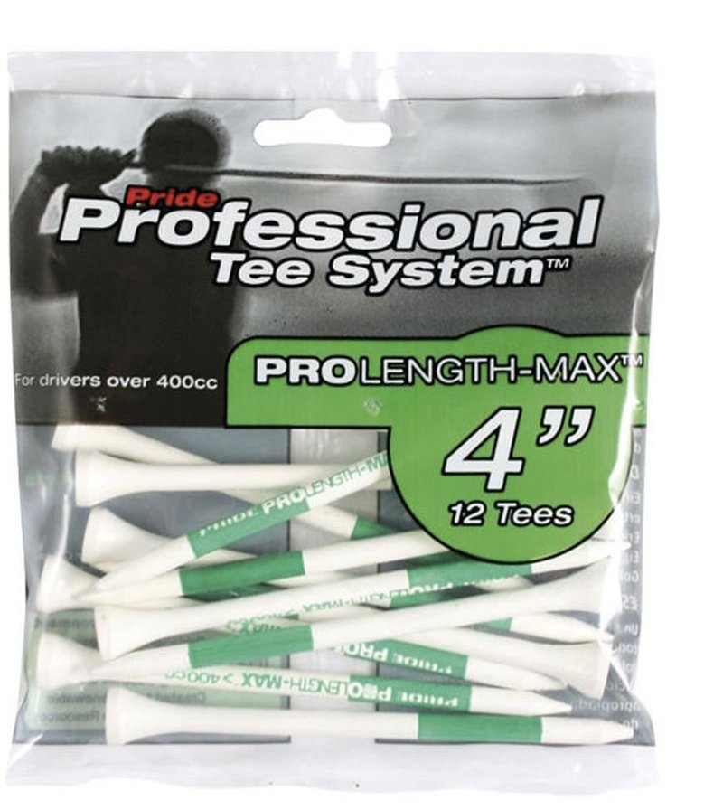 Pride Professional Tee System Prolength Max gröna träpinnar 101mm (4"), 12-pack