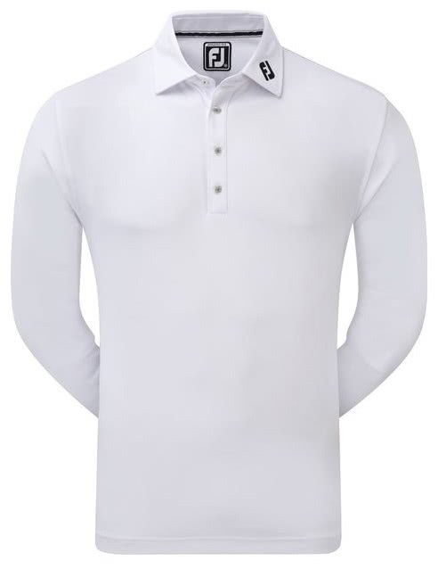 FootJoy Long Sleeve Thermocool Self Athletic Fit herr polo, vit