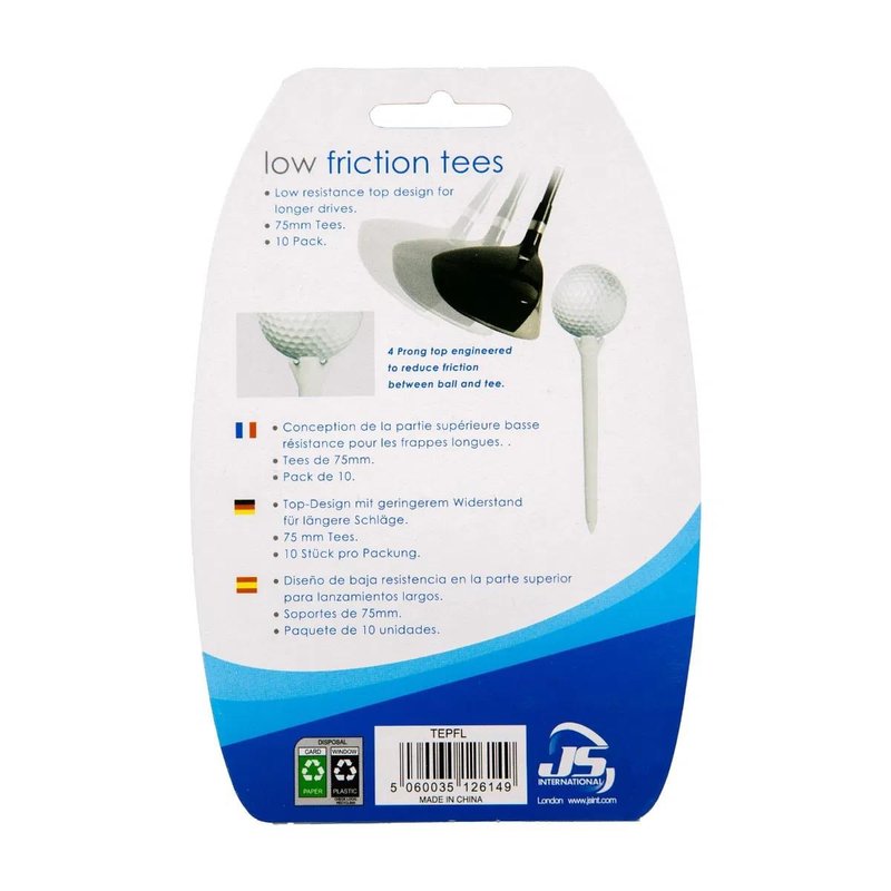 Longridge Extra Long Plastic Tee 75mm 10-pack