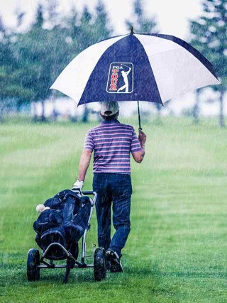 PGA Tour Windproof Double Canopy 62" paraply, vit/blå