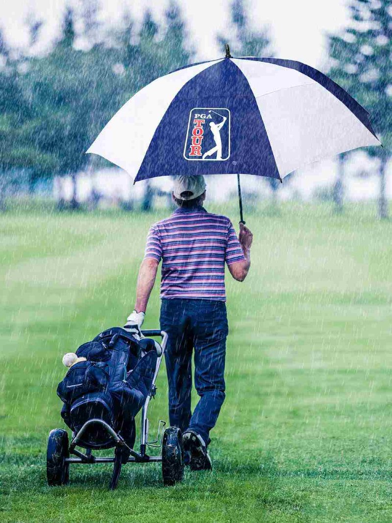 PGA Tour Windproof Double Canopy 62" paraply, vit/blå