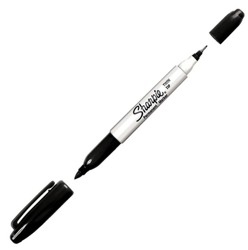 Sharpie Twin Tip Permanent Marker, svart