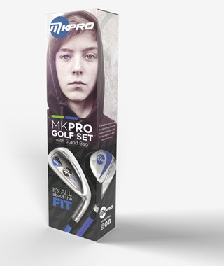 MKids Pro Junior Blue 61" (155cm/10-12Y) junior golfset, grafit, stand bag, blå