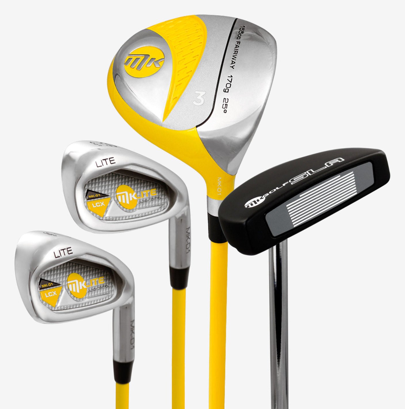 MKids Lite Junior golfset, grafit, +stångbag, gul