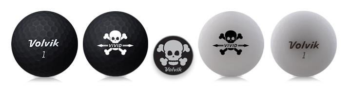 Volvik VIVID SKULL Edition golfbollar, mix färger
