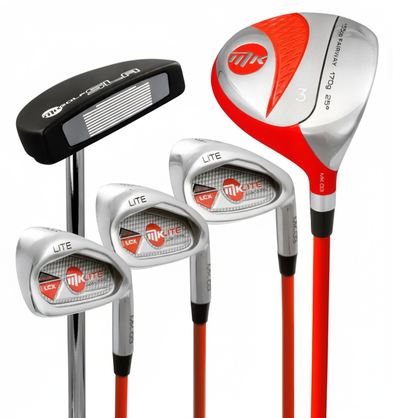 MKids Lite Junior golfset, grafit, +stångbag, röd