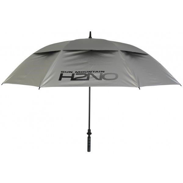 Sun Mountain H2NO UV 30SPF Dual Canopy automatiskt paraply, pulversilver