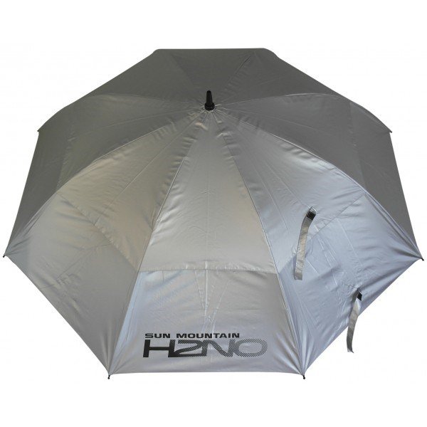Sun Mountain H2NO UV 30SPF Dual Canopy automatiskt paraply, pulversilver