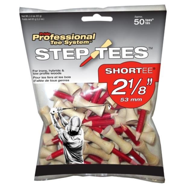 Pride Professional Tee System Step Tees Röda trä-tees 53mm (2 1/8"), 50st