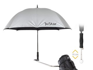 JuStar JuStar teleskopiskt golfparaply, silver (UV-skydd 99%)