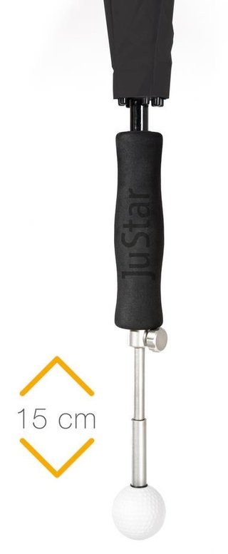 JuStar JuStar teleskopiskt golfparaply, silver (UV-skydd 99%)