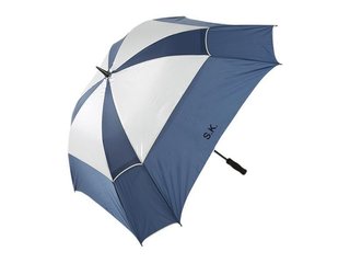JuCad teleskopiskt golfparaply 68" fyrkantigt & vindtåligt med pinne, röd/silver