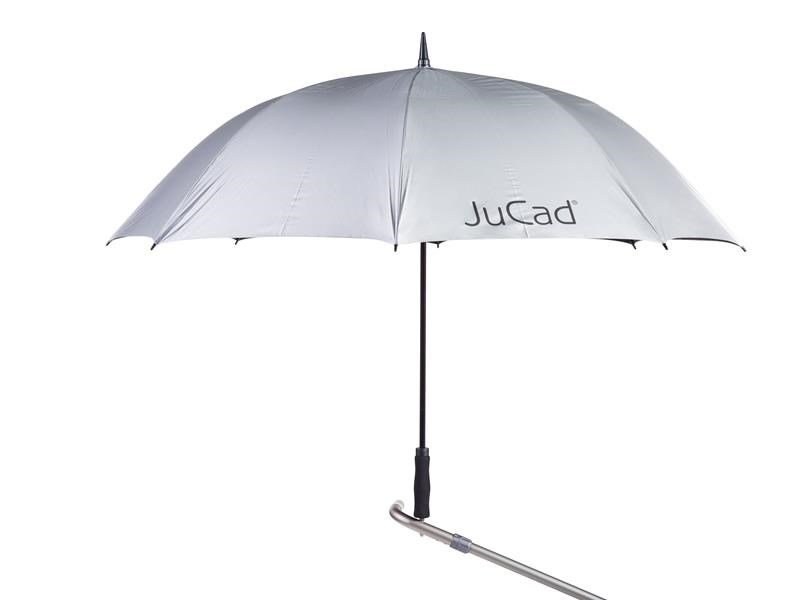 JuCad golfparaply automat med pinne 68", silver (UV-skydd)