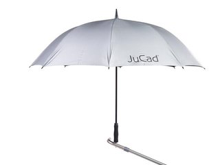 JuCad golfparaply automat med pinne 68", silver (UV-skydd)