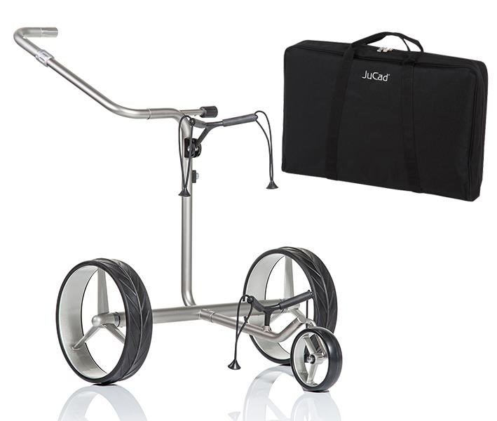 JuCad Junior Drive Stainless Steel elektrisk trolley + bärbag JTT, silver
