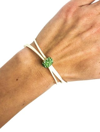 Ostatní Handmade Teraka armband, typ 002, grön/vit