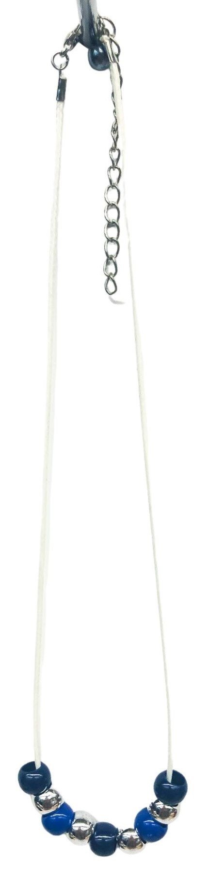 Ostatní Handmade Teraka halsband, typ 004, blå/silver