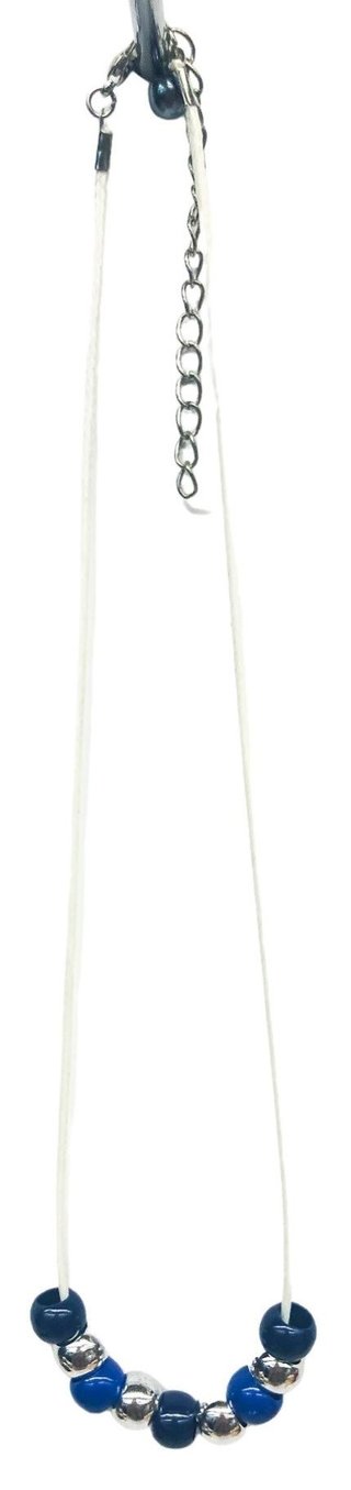 Ostatní Handmade Teraka halsband, typ 004, blå/silver