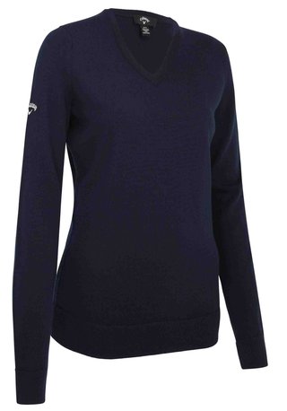 Callaway V-Neck Merino damtröja, dark navy
