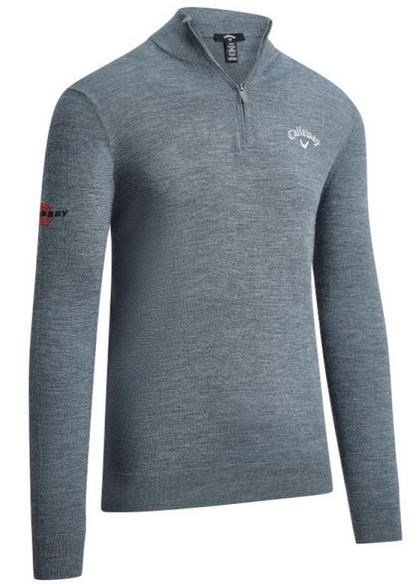 Callaway 1/4 Blended Merino herrtröja, steel heather