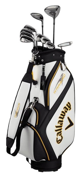 Callaway Warbird 21 herr golfset, stål, +cart bag, vit