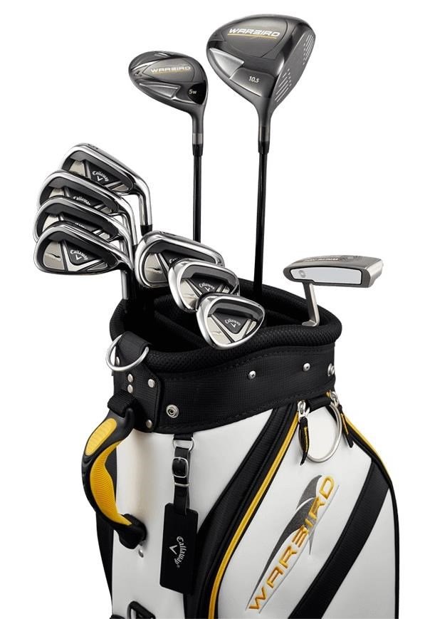 Callaway Warbird 21 herr golfset, stål, +cart bag, vit