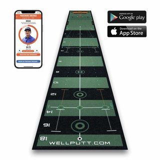 Wellputt Putting Mat - CLASSIC 13FT (4m), speed 10-11,5ft, grön