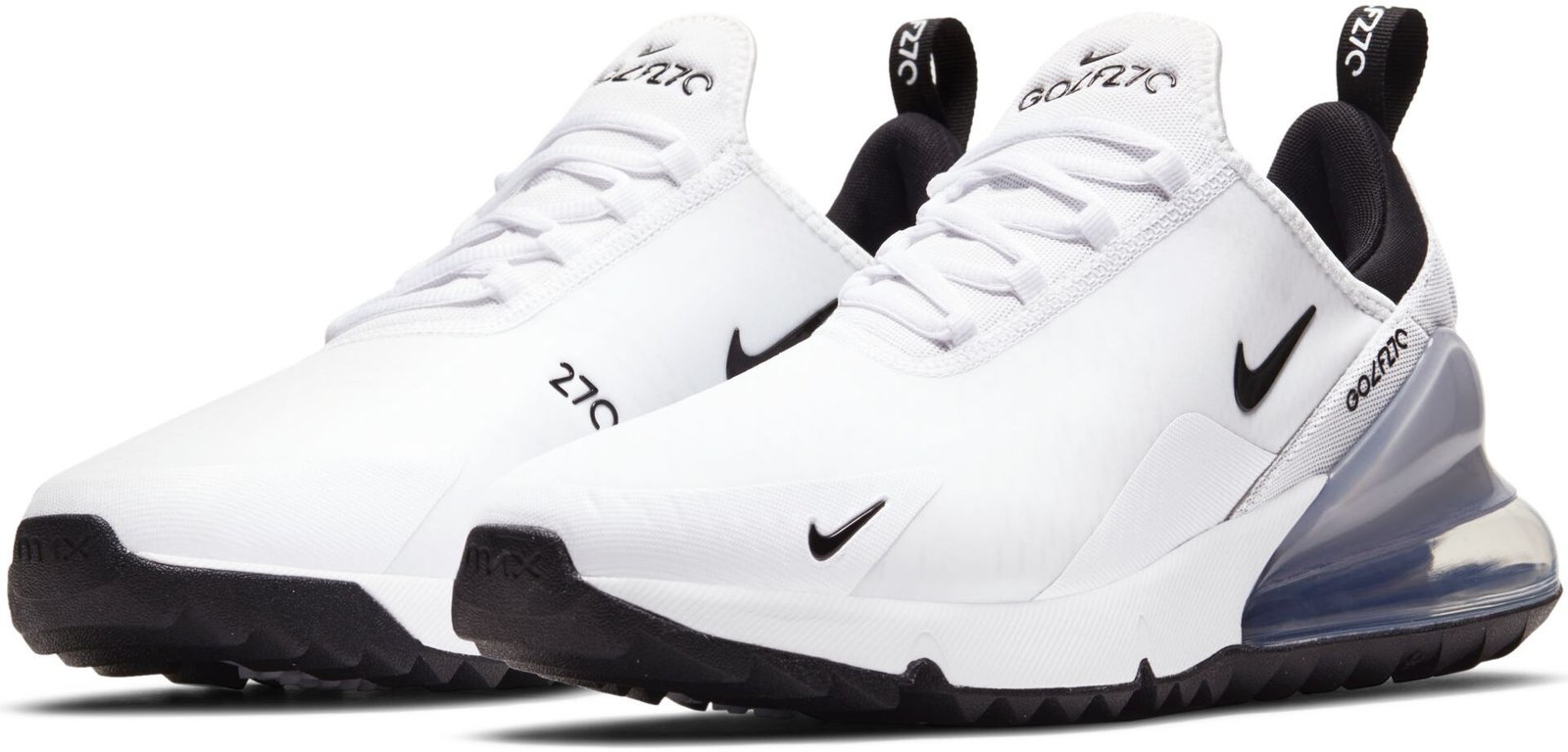 Nike Air Max 270G unisex golfskor, vit/svart/platinum