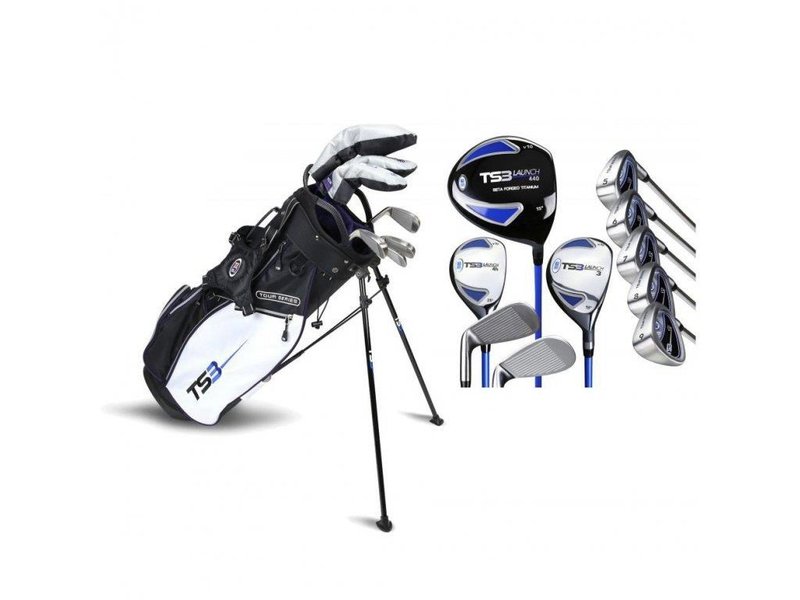 U.S. Kids Golf TS3-54 (137cm) v10 junior golfset, grafit, svart/vit/lila + stand bag