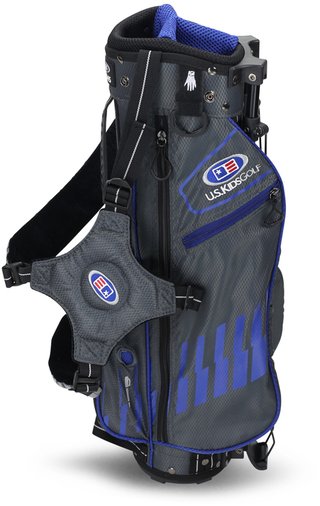 U.S. Kids Golf UL45 (114cm) WT25-s junior stand bag 2022, grå/blå, 23"