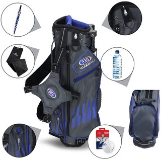U.S. Kids Golf UL45 (114cm) WT25-s junior stand bag 2022, grå/blå, 23"