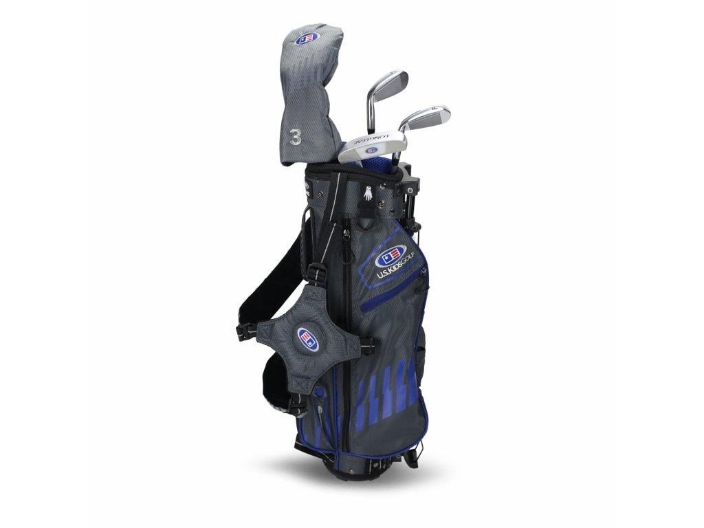 U.S. Kids Golf UL45 (114cm) WT25-s 4-Club junior golfset 2022, grafit + stand bag, grå/blå