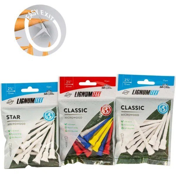 Lignum Lignum Tee 82mm (3 1/8") 12-pack neon mix