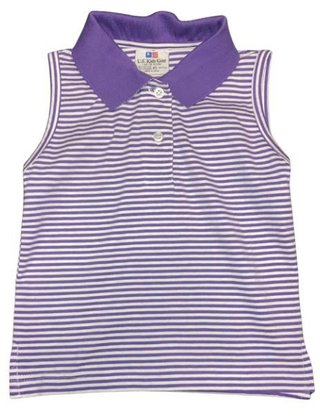 U.S. Kids Golf girls polo, lila/vit