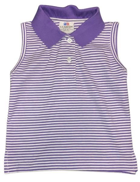 U.S. Kids Golf girls polo, lila/vit