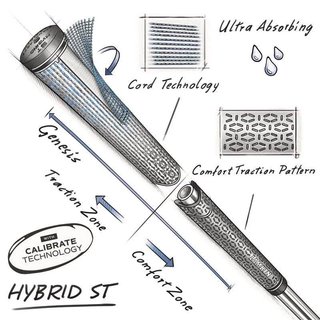 Lamkin ST+2 Hybrid with Calibrate grip, svart/grön, standard