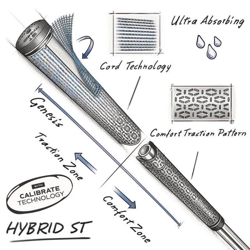 Lamkin ST+2 Hybrid with Calibrate grip, svart/grön, standard