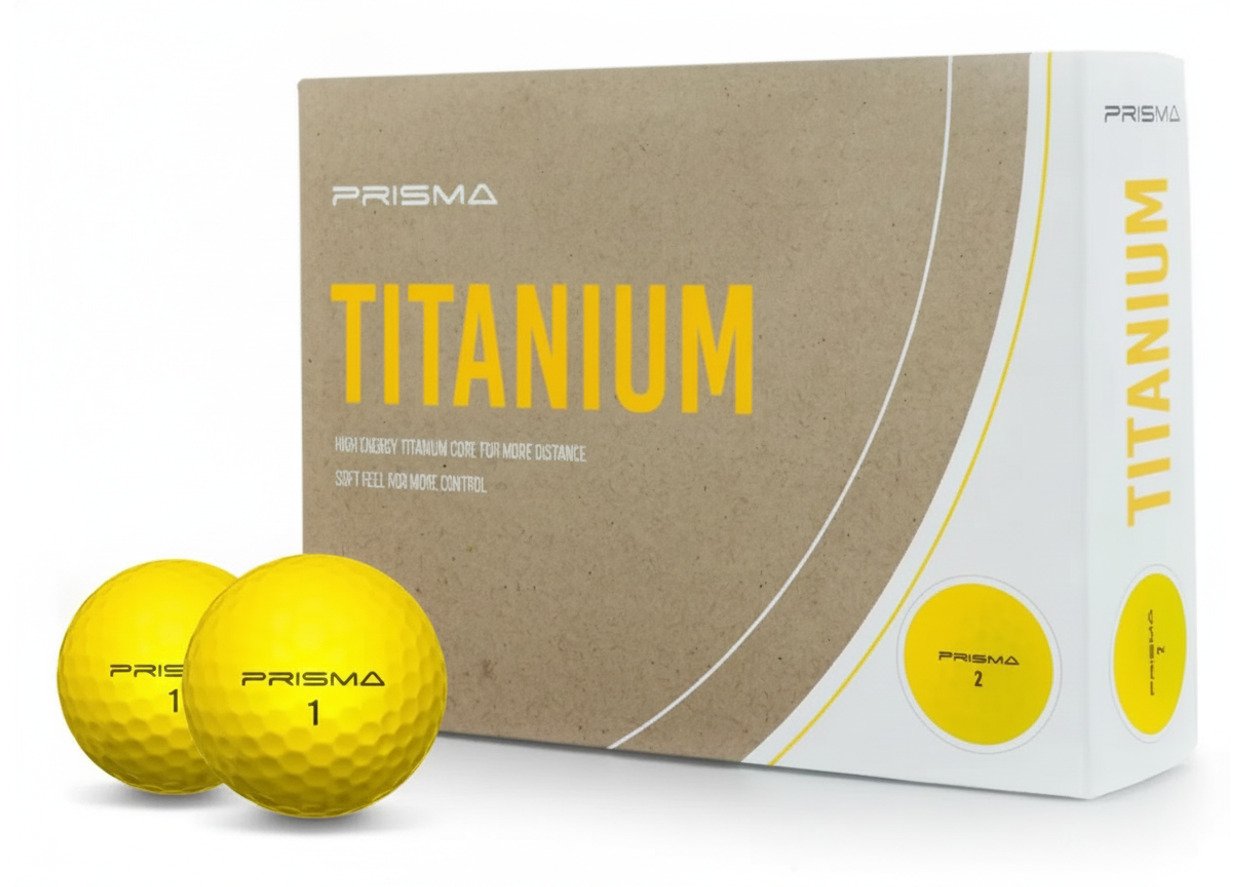 Masters Golf Prisma Titanium golfbollar (12 bollar), gula