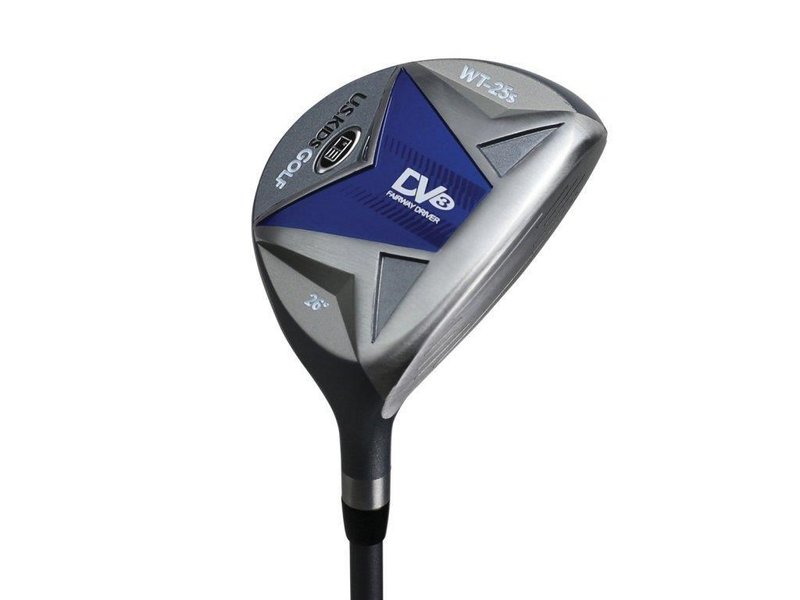 U.S. Kids Golf UL45 (114cm) WT25-s 4-Club junior golfset 2022, grafit + stand bag, grå/blå