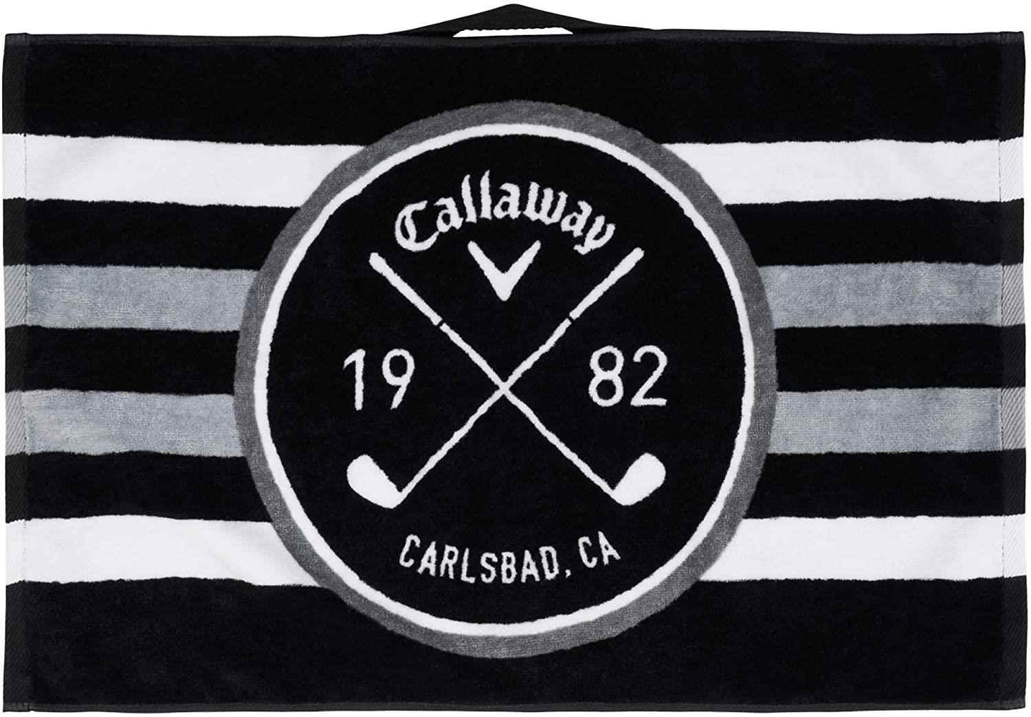 Callaway Cart golfhandduk, 40x60 cm, svart/vit