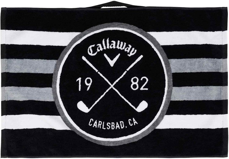 Callaway Cart golfhandduk, 40x60 cm, svart/vit