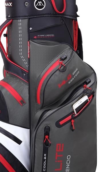 Big Max Dri Lite Silencio 2 Organizer cart bag, charcoal/white/black/red