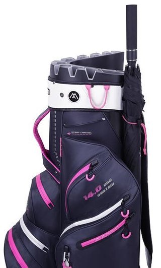 Big Max Dri Lite Silencio 2 Organizer cart bag, steel blue/silver/fuchsia
