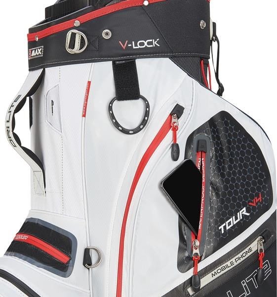 Big Max Dri Lite V-4 Organizer cart bag, svart/vit/röd