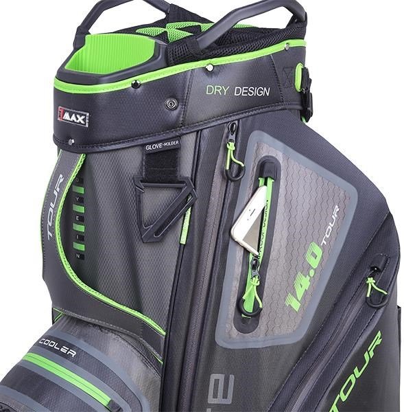 Big Max Dri Lite Tour cart bag, charcoal/black/lime