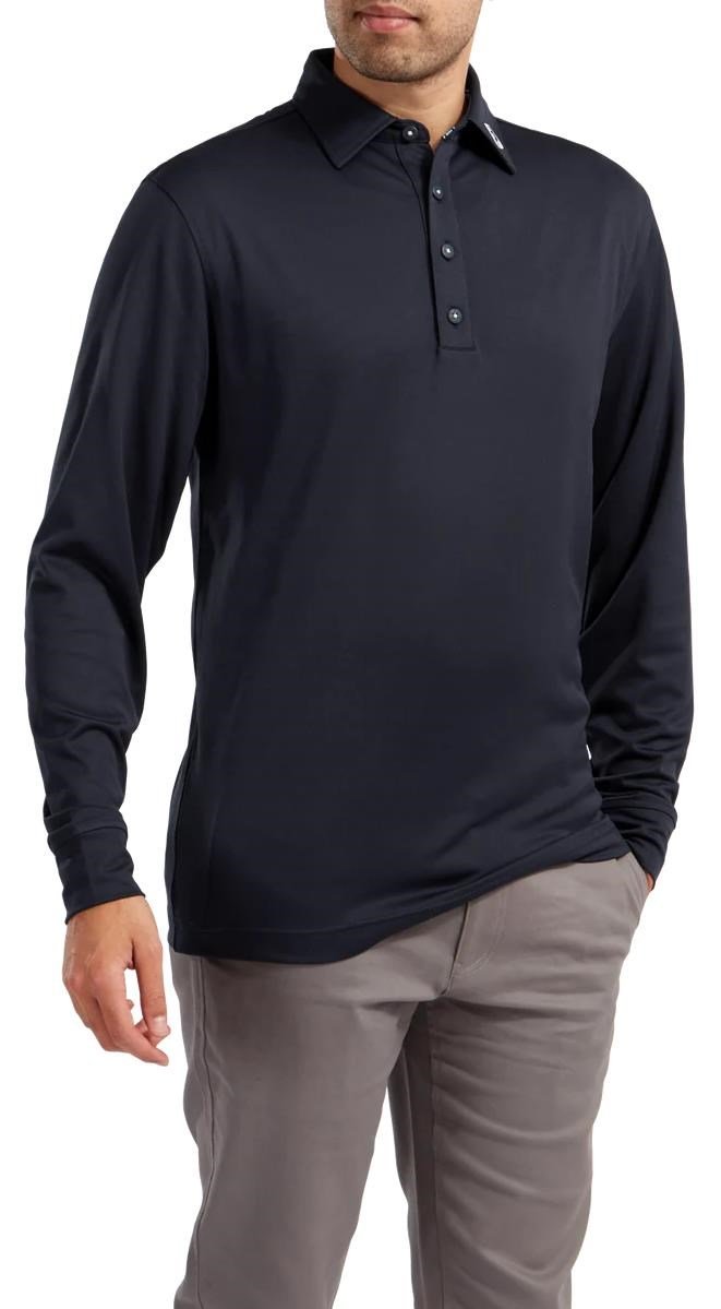 FootJoy Long Sleeve Thermocool Self Athletic Fit herr polo, navy