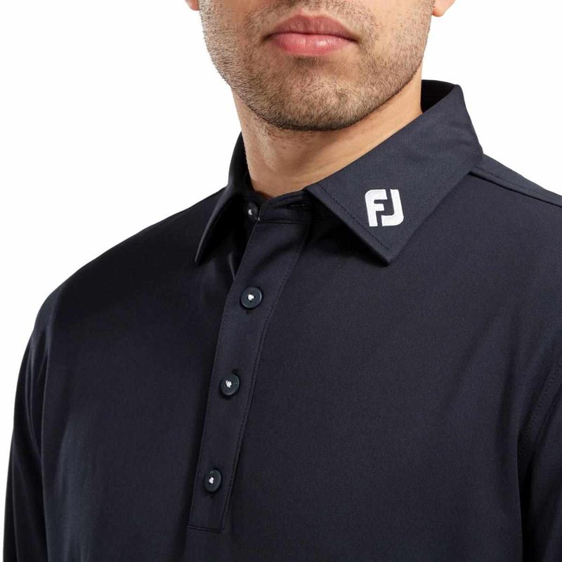 FootJoy Long Sleeve Thermocool Self Athletic Fit herr polo, navy