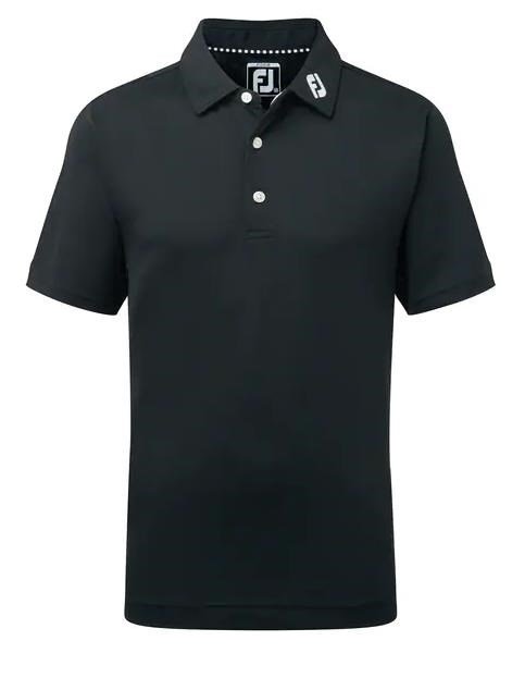FootJoy Stretch Pique Solid junior polo, svart